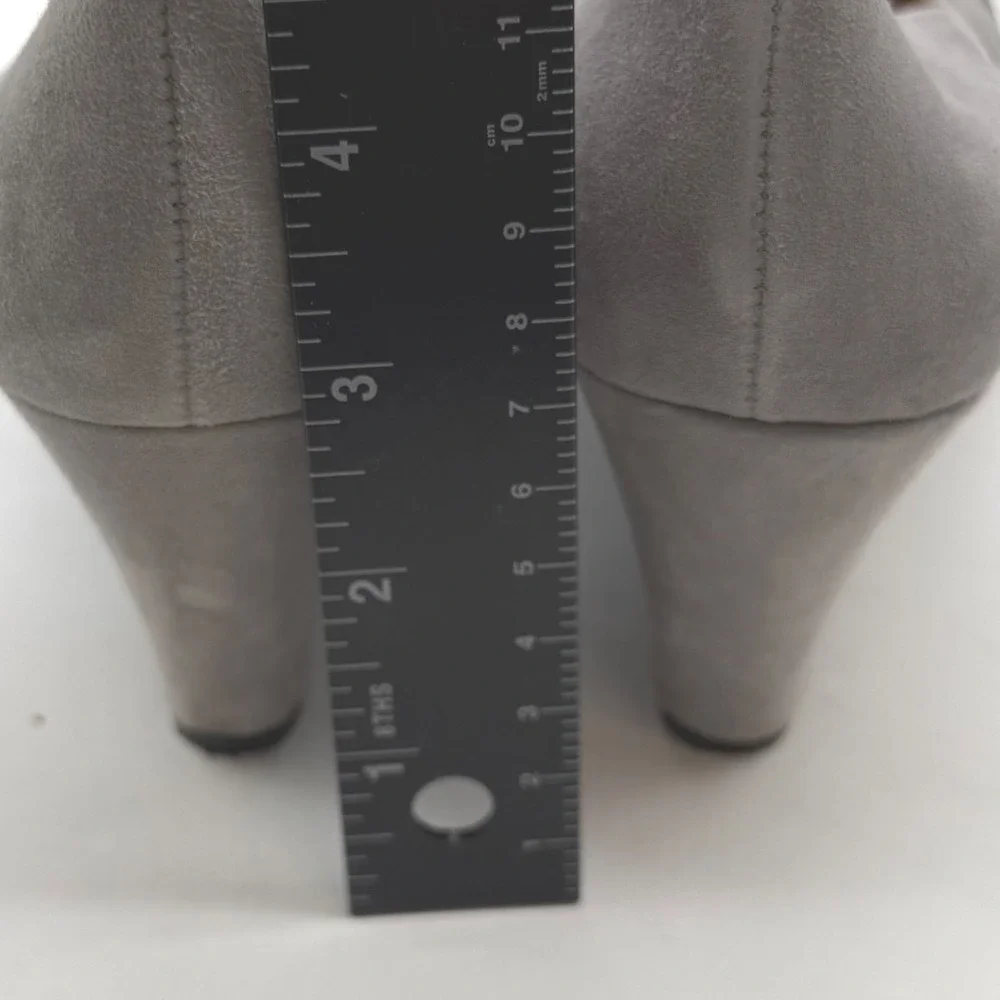 Alex Marie‎ Grey Suede Embellished Wedge Heels Shoes Women Size 7M